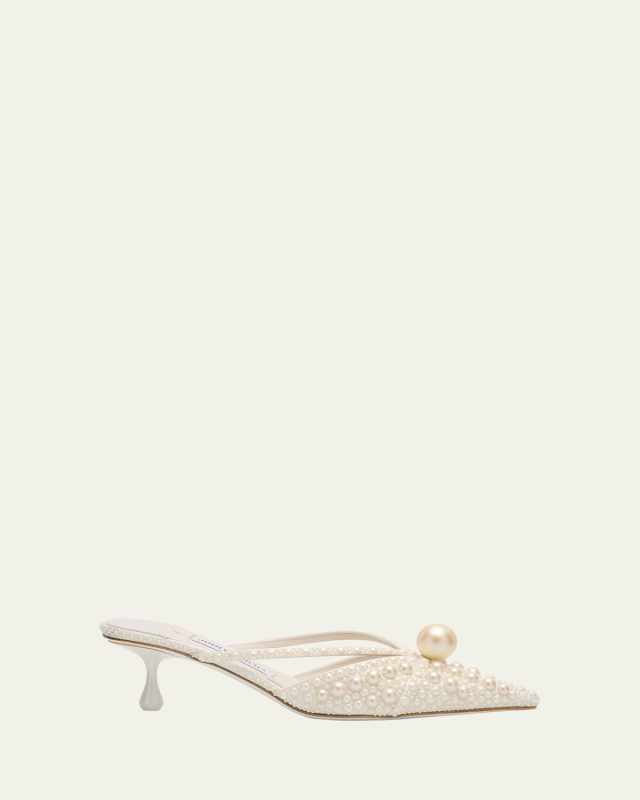 Sana 51 Pearly Leather Mules